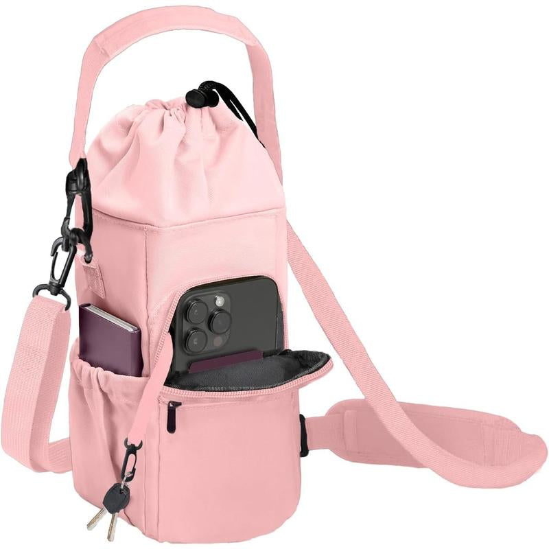 Water Bottle Sling Carrier 20/32/40 Oz Water Bottle Carrier Bag with Phone Pocket Insulated Crossbody Water Bottle Holder with Adjustable Shoulder Strap Ideal for Hiking Camping and Traveling