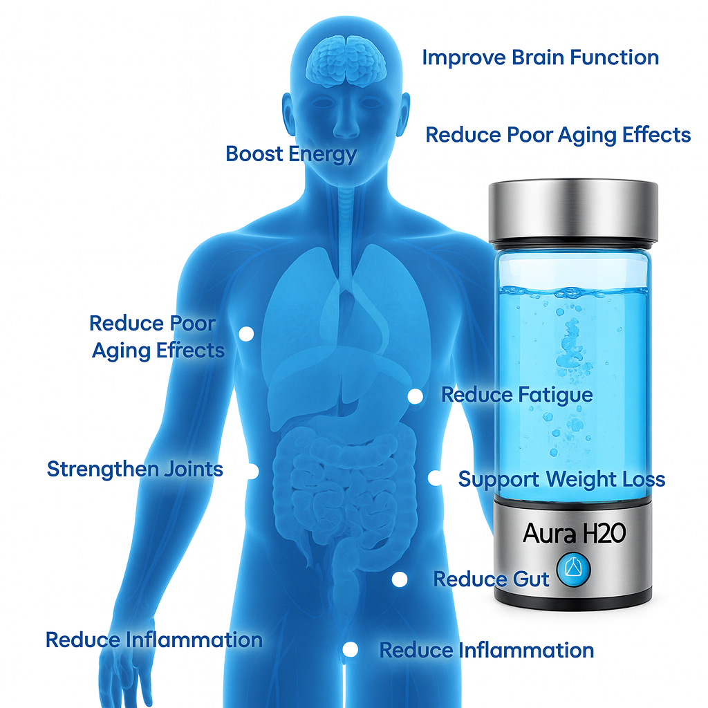 Aura H2O: Pro (3-in-1) Hydrogen Bottle