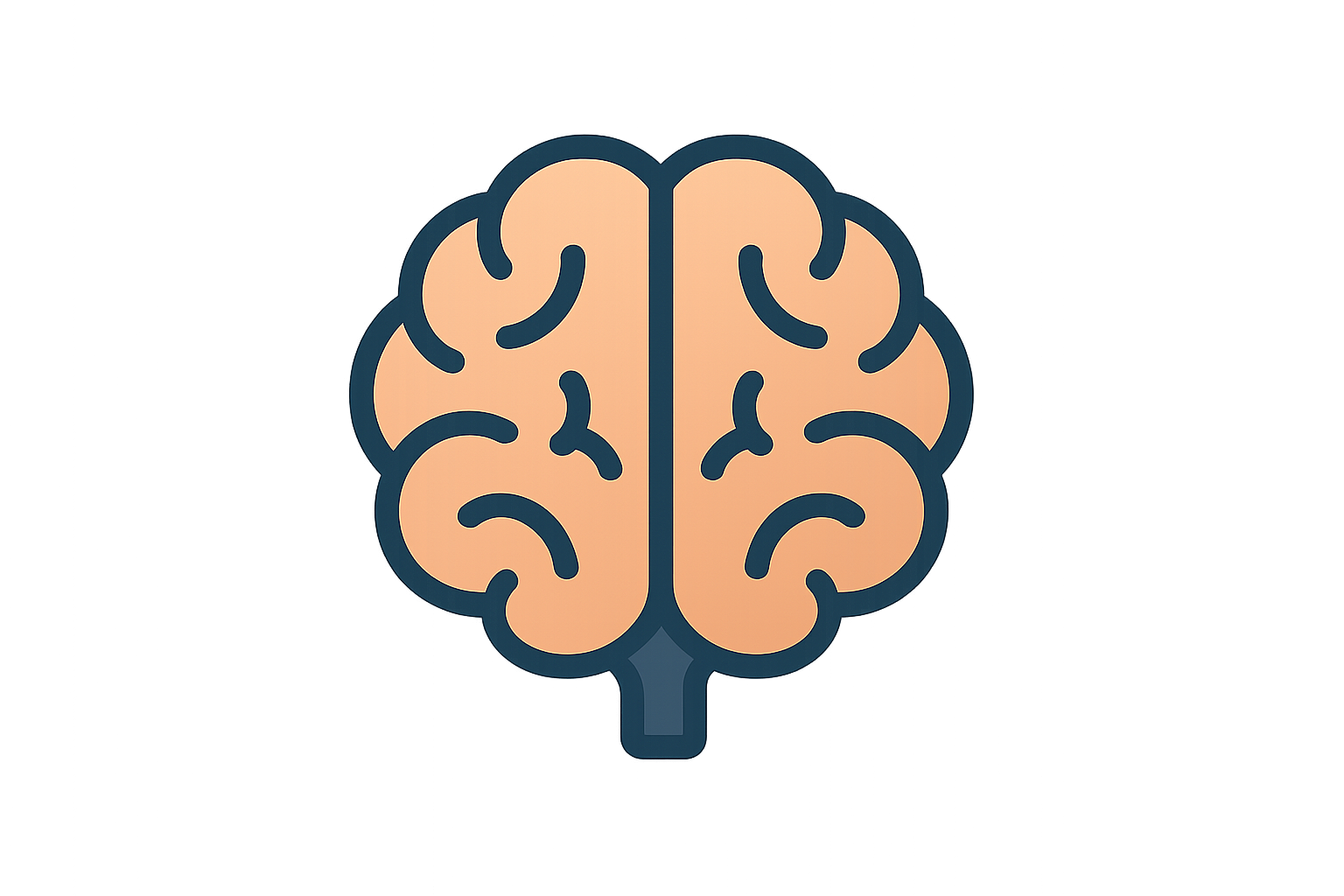 brain image icon in a transparent background